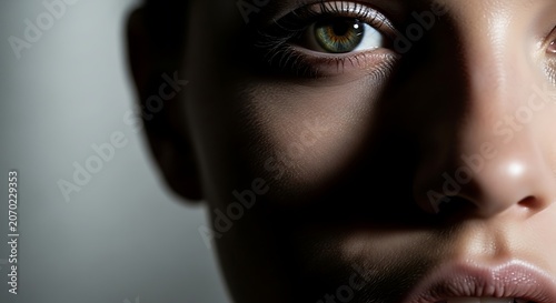 Intense Close Up Portrait of a Contemplative Gaze.