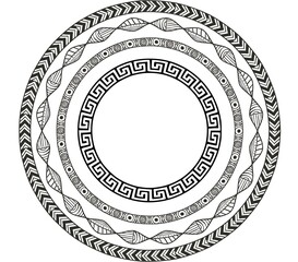 Decorative circular border frames set design