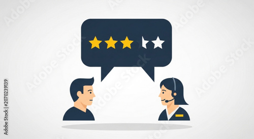 Customer and service agent discuss rating feedback