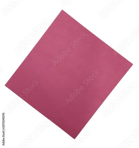 A single solid pink square shape isolated against a stark black background
