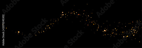 Sparkling golden dust flourish with radiant particle glow and magical abstract elegance. vector