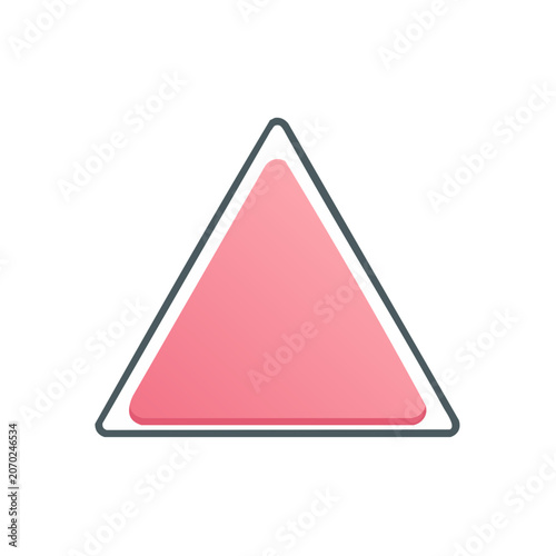 Flat red triangle vector icon