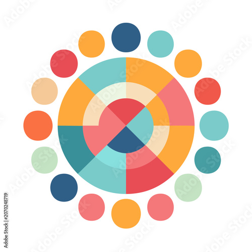 Abstract geometric circular pattern with dots
