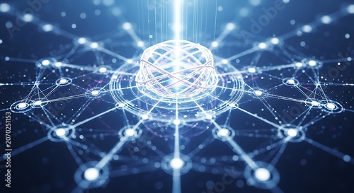 Dynamic Digital Network Visualization of Global Connectivity and Light Beams.