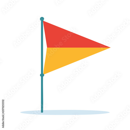 Diving flag on pole, flat vector illustration
