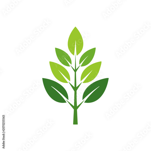 Flat design leafy plant vector icon