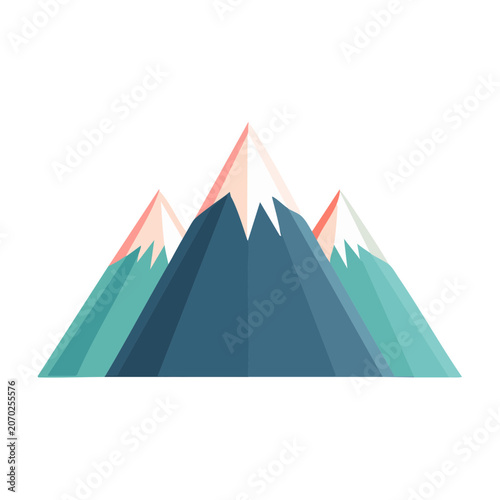 Flat design mountain range vector illustration