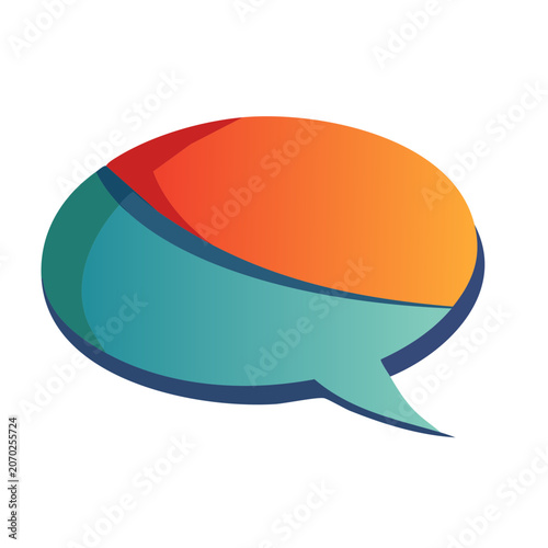 Modern speech bubble icon with gradient colors