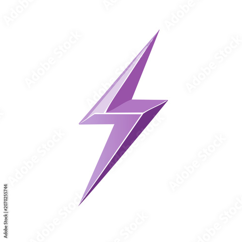 Purple Lightning Bolt Vector Icon