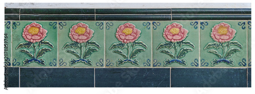 Vintage Peranakan Floral Tiles with Peony Motif