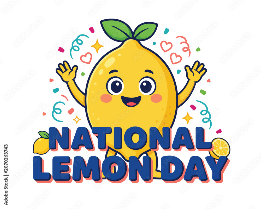 Fototapeta premium National Lemon Day Vector Illustration, Healthy Citrus and Summer Fruit Concept Design