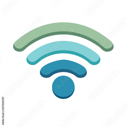 Flat Wifi Signal Icon Vector