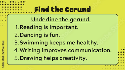 Fotografie Academic material for practicing linguistic verb forms and structured language s