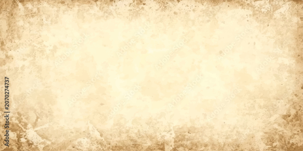 Fototapeta premium Old vintage parchment paper texture background with aged grunge worn surface and antique sepia beige blank page look