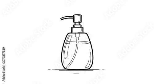 Simple soap dispenser with pump design illustration.