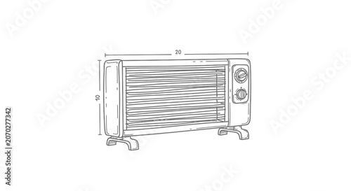 Portable electric heater with adjustable settings and wheels.