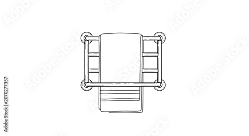 Illustration of a ladder leaning against a wall.