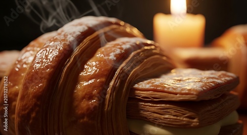 Heritage Roast Beef Slices On Candlelit Table.