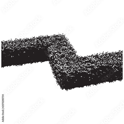 Foto Zigzag hedge wall vector illustration for creative garden landscaping and park boundaries