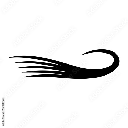 Fast Speed Trail Baseball Swash Retro Typography Multi Line Icon