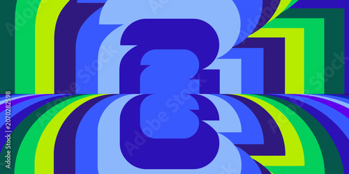 Abstract sports games colorful banner with wavy curved lines optical effect mirror reflection radio waves different monochrome glass beam lights elements pattern physics phenomenon study football goal