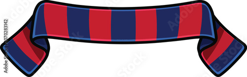 Vibrant Striped Supporter Scarf Vector: Red and Blue Team Spirit