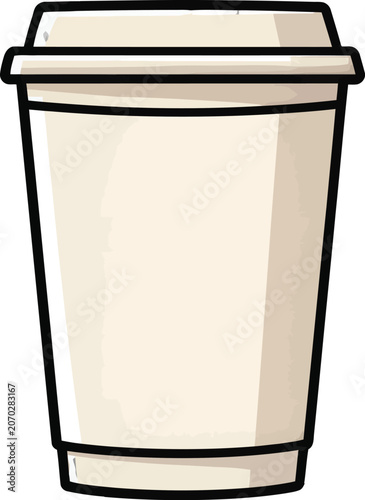 Creamy Vessel: Playful Flat Vector Beverage Cup for Stadium