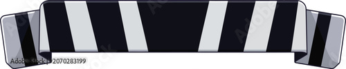 Flat vector cartoon illustration of a horizontally stretched football supporter scarf