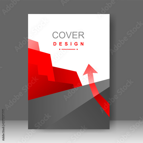 Business brochure template red arrow modern design for cover book, poster, annual report. vector illustration