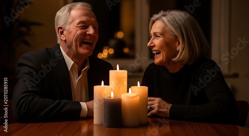 Warm Couple Enjoying a Candlelit Evening Together.