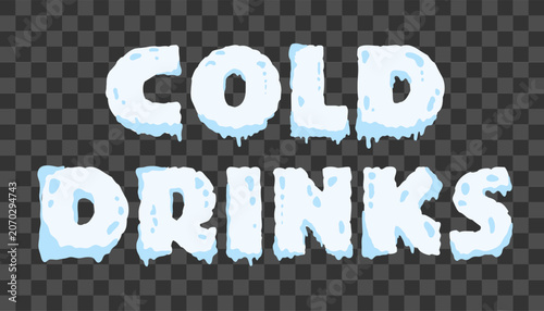 Fotografía Cold logo drink with hot ice circle and icon design background