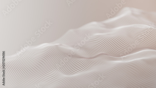 Clean minimal particle wave on light background. Soft digital mesh surface for modern medical clinic concept, elegant pure business presentation or bright corporate web design