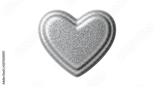 Silver glitter heart on black background with for your text or image.
