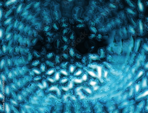 Luminous Blue Abstract Organic Cell Pattern