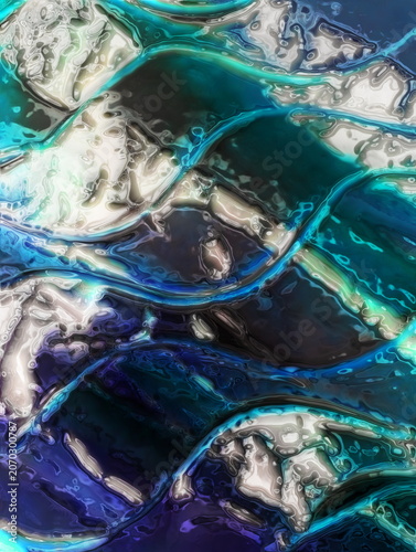 Dynamic Iridescent Liquid Metal Abstract Background