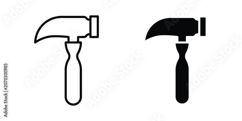 Tableau sur toile Hammer icon set modern line, solid style collection