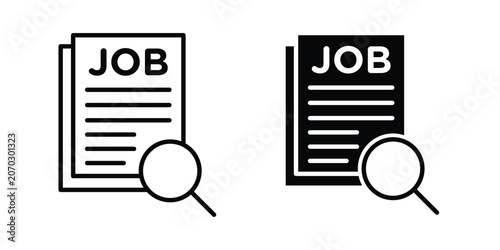 Obraz na płótnie Job description icon set modern line, solid style collection