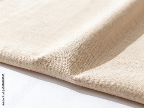 Close-up of Beige Fabric with Soft Texture