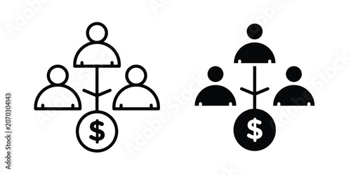 Konstfotografi Stakeholders icon set modern line, solid style collection