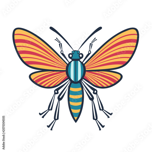 Colorful flat design butterfly illustration
