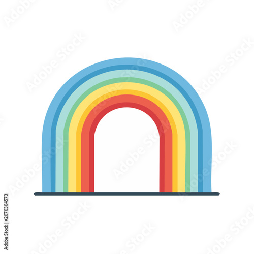 Colorful rainbow arch vector illustration