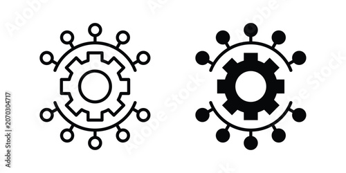 Konstfotografi Useful functions icon set modern line, solid style collection