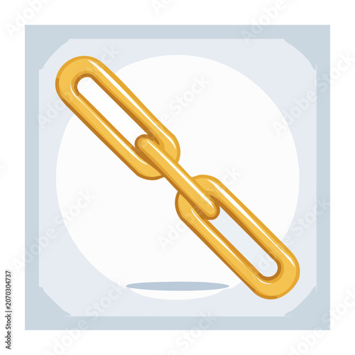 Golden Chain Link Vector Illustration