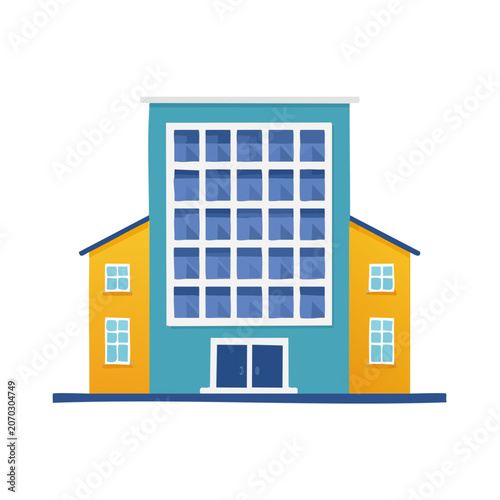 Flat vector illustration of a modern apartment building