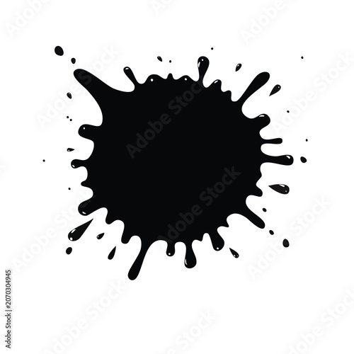 Black ink splash vector illustration