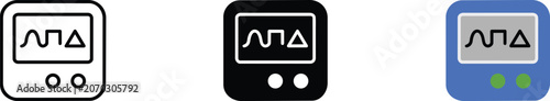 Photos Digital oscilloscope icon displaying a waveform, square, and triangle signal on