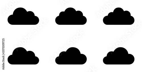 Photos Cloud Icons Set, Weather Symbols, Simple Vector Graphics for Meteorology and For