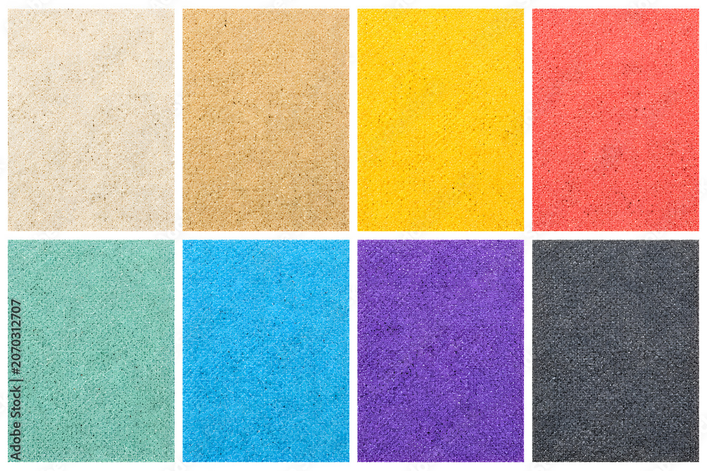 Fototapeta premium Set of vivid colorful textured fabric backgrounds