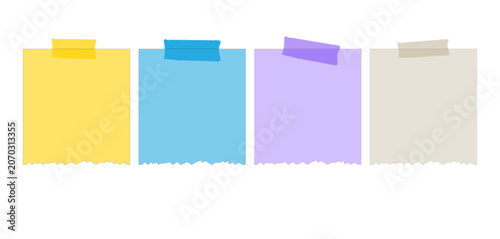 Sticky note reminder. Post it note paper. Colorful sheets for notes 