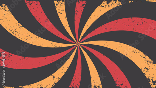 Retro Vintage Dark Sunburst Background with Distressed Grunge Texture Vector Illustration